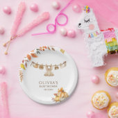 水彩ランドリー秋ボホベイビーシャワー ペーパープレート (パーティー)