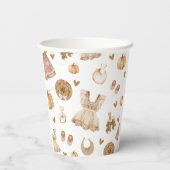 水彩ランドリー秋ボホベイビーシャワー 紙コップ (裏面)