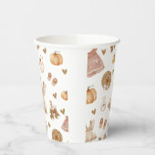 水彩ランドリー秋ボホベイビーシャワー 紙コップ (左)