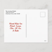 水彩ランプポストフェスティバルクリスマス シーズンポストカード (裏面)