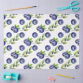 水彩ラージブルーベリーパターンティッシュペーパー 薄葉紙 (クラフト)