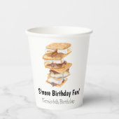 水彩リアリスティックSモーレス6誕生日 紙コップ (正面)