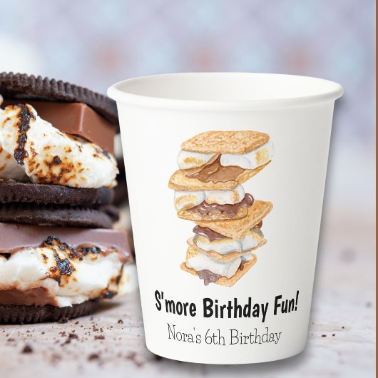 水彩リアリスティックSモーレス6誕生日 紙コップ