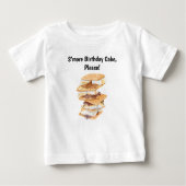 水彩リアリスティックS'mores Toddler's誕生日 ベビーTシャツ (正面)