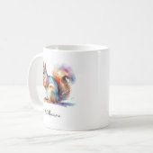 水彩リス オーダーメイド 名前入り コーヒーマグカップ (正面左)
