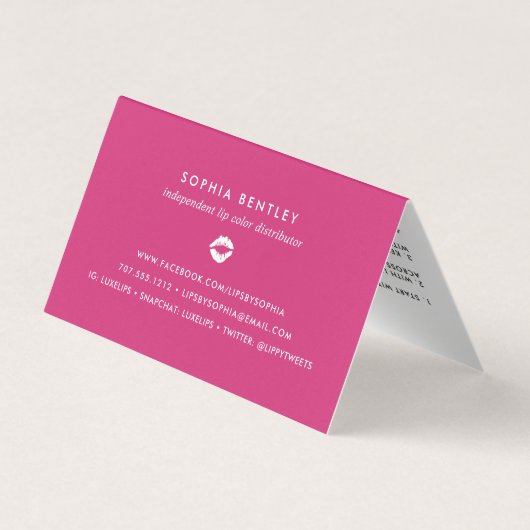 水彩リッププロダクト販売代理店のヒントとトリック 名刺 (裏面)