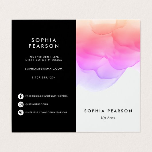 水彩リッププロダクト販売代理店のヒントとトリック 名刺 (外部フラット)