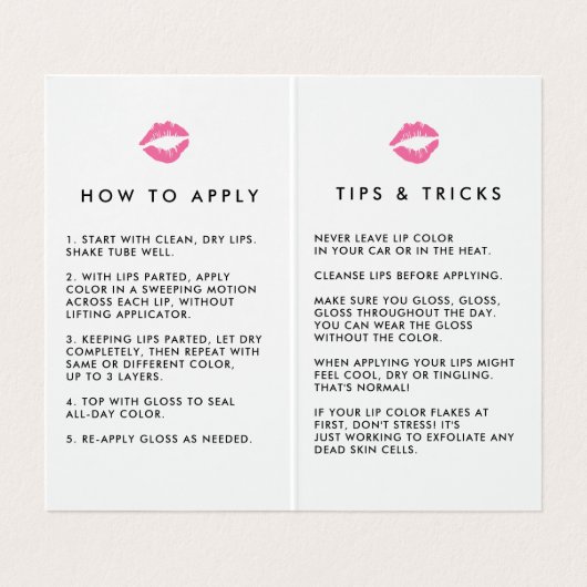 水彩リッププロダクト販売代理店のヒントとトリック 名刺 (内部フラット)