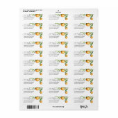 水彩リトルかわいこちゃんオレンジ赤ちゃんシャワー ラベル (フルシート)