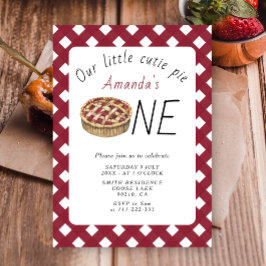 水彩リトルかわいこちゃんパイ子供の誕生日 招待状