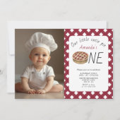 水彩リトルかわいこちゃんパイ子供の誕生日 招待状 (正面)