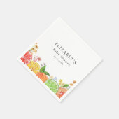 水彩リトルかわいこちゃん柑橘系ベビーシャワー スタンダードカクテルナプキン (角)