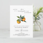 水彩リトルかわいこちゃん柑橘類オレンジベビーシャワー 招待状 (スタンド正面)