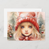 水彩リトルウィンター妖精 シーズンポストカード (正面/裏面)