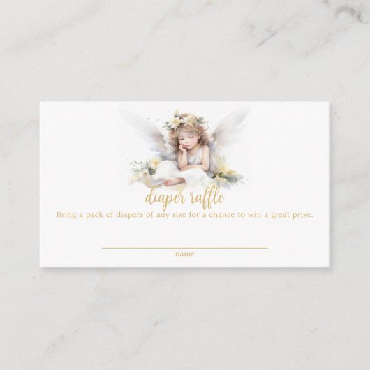 水彩リトルエンジェルベビーおむつラッフル エンクロージャーカード (正面)
