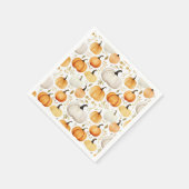 水彩リトルカボチャパターン(の模様が)ある スタンダードカクテルナプキン (角)
