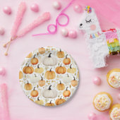 水彩リトルカボチャパターン(の模様が)ある ペーパープレート (パーティー)