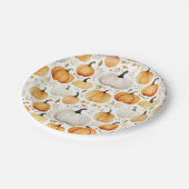 水彩リトルカボチャパターン(の模様が)ある ペーパープレート (アングル)