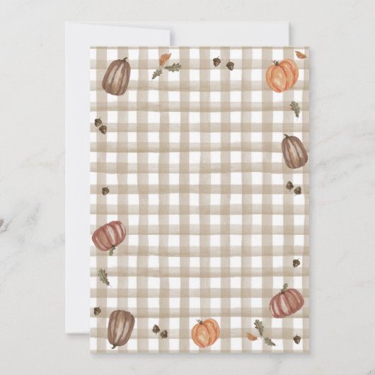 水彩リトルカボチャ最初の誕生日 招待状 (裏面)