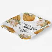 水彩リトルカボチャ秋ベビーシャワー ペーパープレート (傾斜あり)