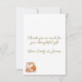 水彩リトルカボチャ赤ちゃんシャワーフラット サンキューカード (裏面)