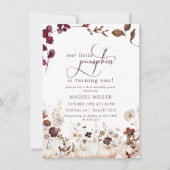 水彩リトルカボチャ | フローラ最初の誕生日 招待状 (正面)