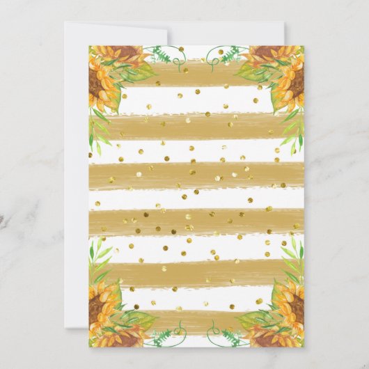 水彩リトルキリン野生の花赤ちゃんシャワー 招待状 (裏面)