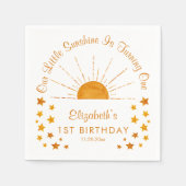 水彩リトルサンシャイン1st誕生日 スタンダードカクテルナプキン (正面)