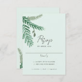 水彩リトルパームRSVPカード 出欠カード (正面/裏面)