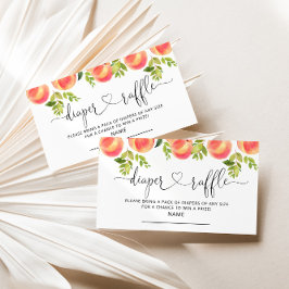 水彩リトルピーチおむつラッフルチケット エンクロージャーカード