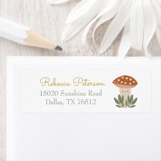 水彩リトルマッシュルームラベル ラベル (インサイチュ)