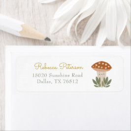 水彩リトルマッシュルームラベル ラベル