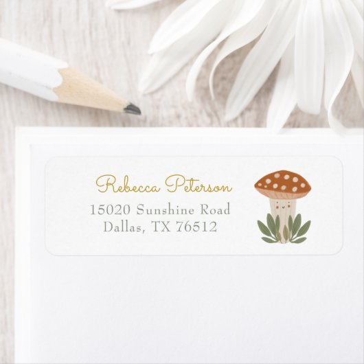 水彩リトルマッシュルームラベル ラベル (インサイチュ)