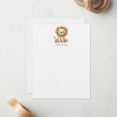 水彩リトルライオンパーソナライズされた ノートカード (正面/裏面インサイチュ)