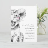 水彩リトルライオン |赤ちゃんシャワーの招待 招待状 (スタンド正面)