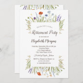 水彩リトルワイルドフラワーリタイア 招待状 (正面/裏面)