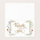 水彩リトルワイルドフラワー牧草地フレーム 名刺 (外部フラット)