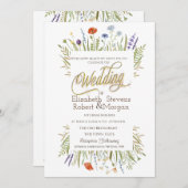 水彩リトルワイルドフラワー結婚ズ 招待状 (正面/裏面)