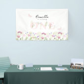 水彩リトルワイルドフラワー誕生日 横断幕 (トレードショー)