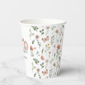 水彩リトルワイルドフラワー1st誕生日の好意 紙コップ (裏面)