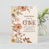 水彩リトルワイルドフラワー1st誕生日 招待状 (スタンド正面)