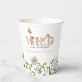 水彩リトルワイルドフラワー1st誕生日 紙コップ