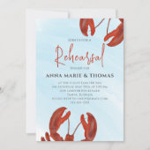 水彩リハーサルディナー レッドロブスター 海岸 招待状 (正面)