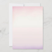 水彩リボンの女の子 1歳の誕生日招待状テンプレート 招待状 (裏面)