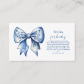 水彩リボンほこりっぽいブルーボウベビー エンクロージャーカード (正面)