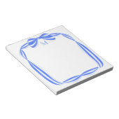 水彩リボンストライプのボウモノグラムメモ帳 ノートパッド (アングル)