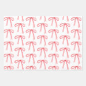 水彩リボンストライプのリースクリスマス ラッピングペーパーシート (正面2)