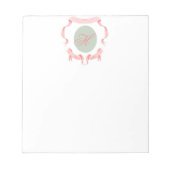 水彩リボンロゴクレストモノグラム ノートパッド (正面)