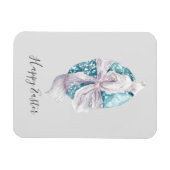 水彩リボン包まれた卵イースター マグネット (横)