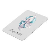 水彩リボン包まれた卵イースター マグネット (左側)